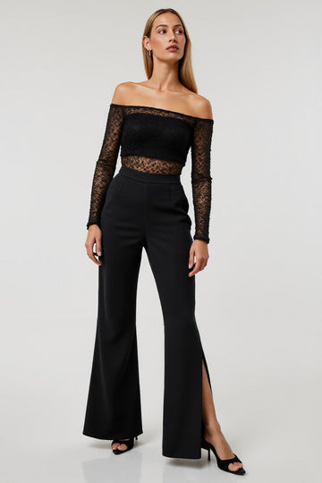 Off The Shoulder Noir 2 pièces Femmes Costumes